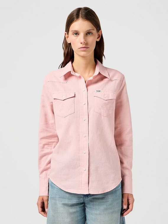 Koszula Damska Wrangler Western Shirt Silver Pink 112362609