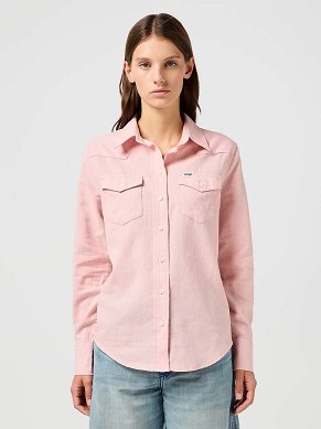 Koszula Damska Wrangler Western Shirt Silver Pink 112362609