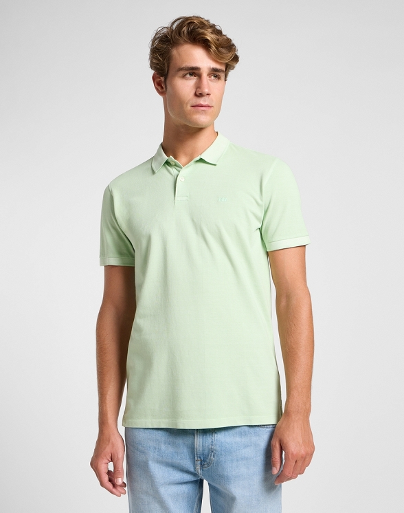 Koszulka Męska Lee Garment Dye Polo Soft Sage 112363860