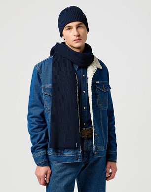 Czapka Męska Wrangler Scarf Beanie Set Dark Navy 112372439