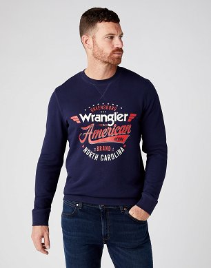 Bluza Męska Wrangler Crew Sweat Navy W6MBHA114