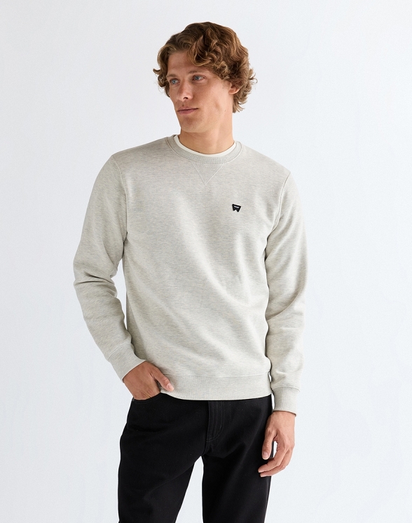 Bluza Męska Wrangler Sign Off Crew Oat Mel 112378030