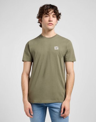 Koszulka Męska Lee Regular Tee Woven Label Mercantile Green 112370444
