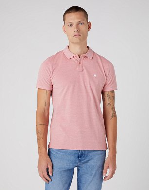 T-shirt Męski Wrangler Refined Polo Shirt Faded Rose W749KHXAP