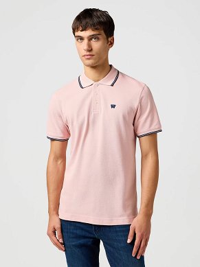 Koszulka Męska Wrangler Polo Shirt Silver Pink 112362688