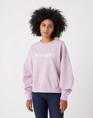 Bluza Damska Wrangler Relaxed Sweatshirt Natural Violet W6V0FAM13