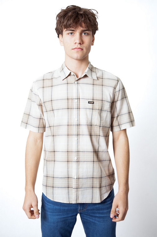 Koszula Męska Wrangler Ss 1 Pkt Shirt Overcast 112378485