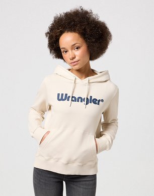 Bluza Damska Wrangler Regular Hoodie Vintage White W112350335
