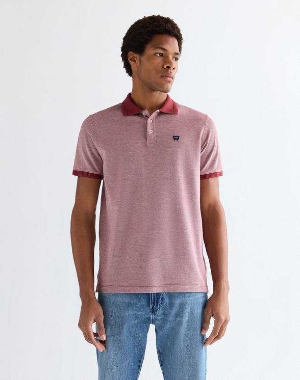 Koszulka Męska Wrangler Refined Polo Shirt Ruby Wine 112377998