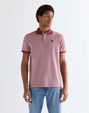 Koszulka Męska Wrangler Refined Polo Shirt Ruby Wine 112377998