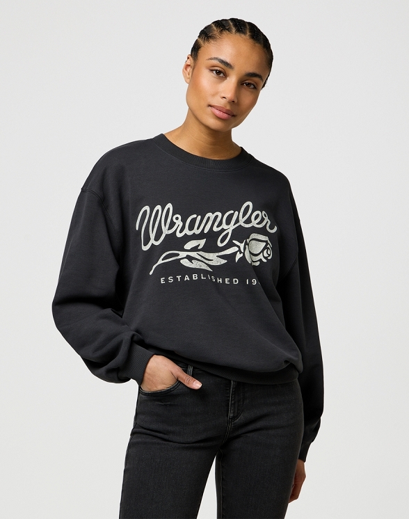 Bluza Damska Wrangler Oversized Sweat Faded Black 112370826