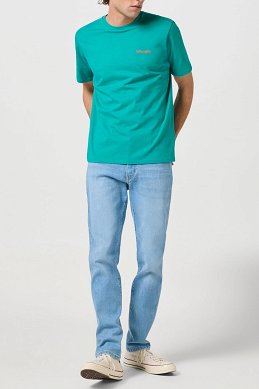 Koszulka Męska Wrangler Small Logo Tee Porcelain Green 112362371