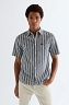 Koszula Męska Wrangler Ss Chambray Shirt Dark Stripe 112378121