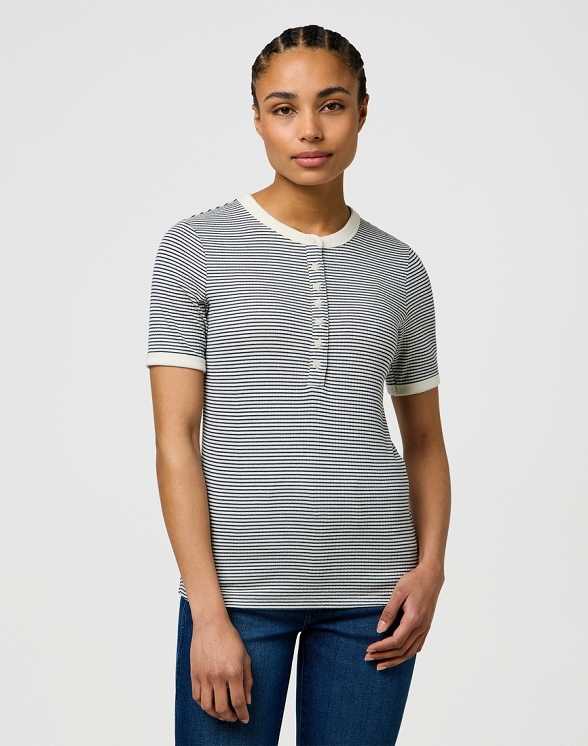 Koszulka Damska Wrangler Femme Knit Henley Navy 112370742