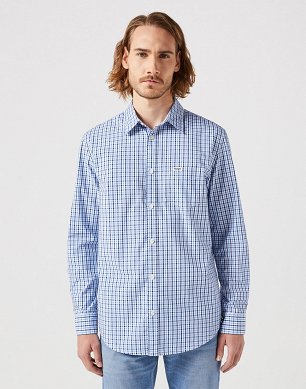 Koszula Męska Wrangler Ls 1 Pkt Shirt Light Blue 112350478