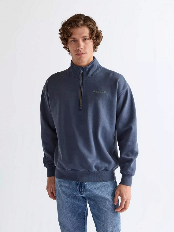 Bluza Męska Wrangler Half Zip Sweatshirt Navy 112378320