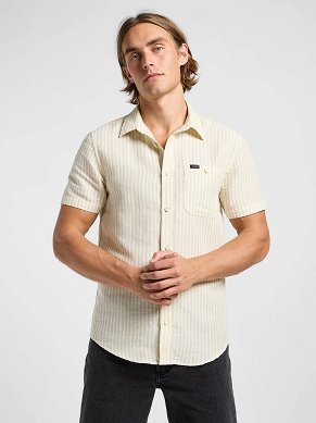 Koszula Męska Lee Ss Leesure Shirt Pioneer Ecru 112363814