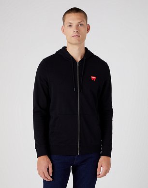 Bluza Męska Wrangler Zip Thru Hoodie Black W664HA100