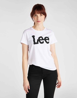 T-shirt Damski Lee Logo Tee White L43VEP12