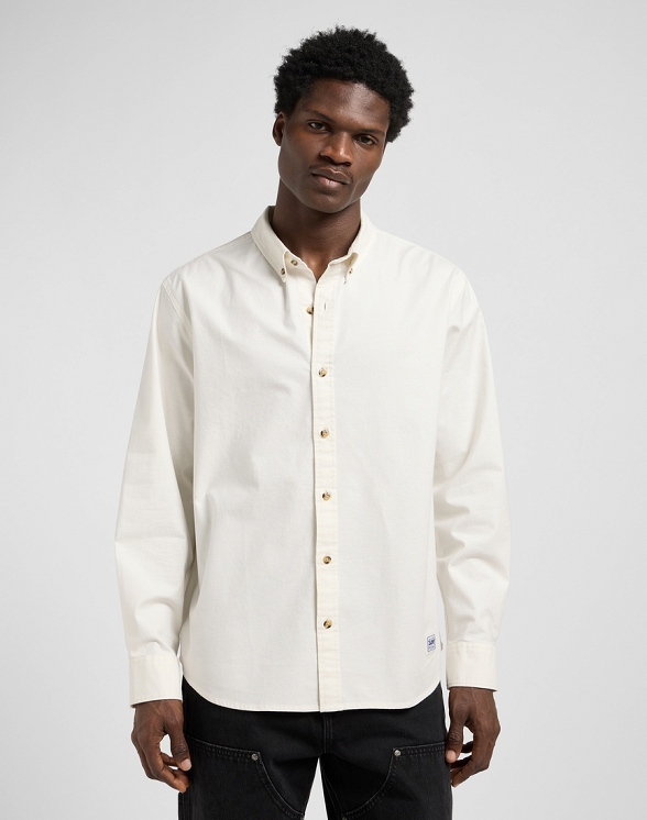 Koszula Męska Lee No Pocket Button Down Ecru 112370478