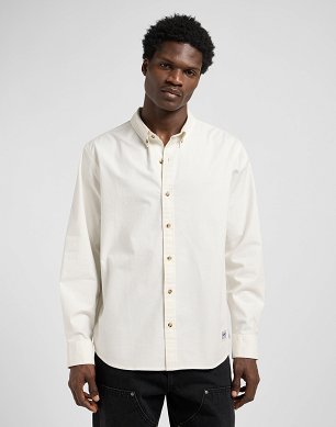 Koszula Męska Lee No Pocket Button Down Ecru 112370478