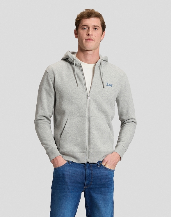 Bluza Męska Lee Ess Lee Full Zip Hoodie Mid Grey Mele 112386626