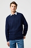 Sweter Męski Wrangler Cable Knit Sweater Denim Heather 112371654