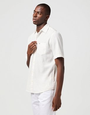 Koszula Męska Wrangler Ss 1 Pkt Shirt White 112362728