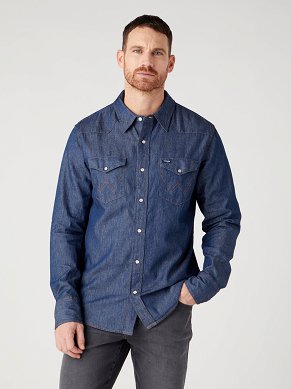 Koszula Męska Wrangler 27Mw Dark Indigo W5MSC3X1E