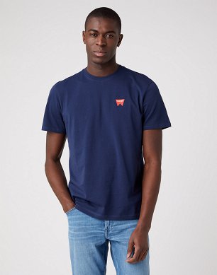 T-shirt Męski Wrangler Sign Off Tee Navy W70MD3114