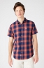 Koszula Męska Wrangler Ss 1 Pkt Shirt Sundrenched Blu W5J1BKX79