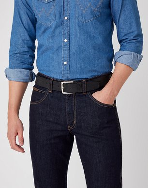 Pasek Męski Wrangler Stitch Detail Belt Black W0H3U1100