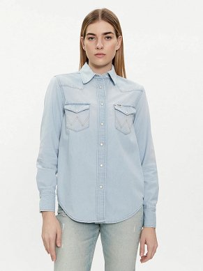 Koszula Damska Wrangler Regular Shirt Blue Grammer W112351961