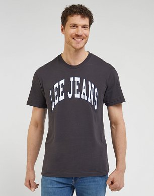 T-shirt Męski Lee Varsity Tee Washed Black LL83FEON