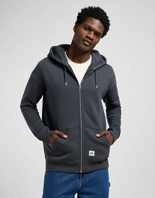 Bluza Męska Lee Ww Full Zip Hoodie Washed Black 112372356