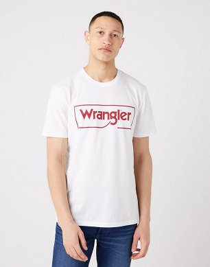T-shirt Męski Wrangler Frame Logo Tee White W70JD3989