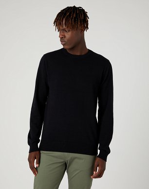 Sweter Męski Wrangler Crewneck Knit Black W8A0QJ100