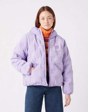 Kurtka Damska Wrangler Down Logo Puffer Bougainville Purpl W4N0X7P54