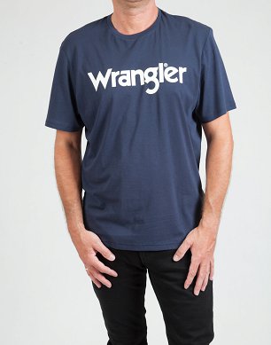 T-shirt Męski Wrangler Logo Tee Navy W7X1D3114