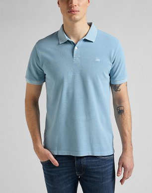 T-shirt Męski Lee Nat Dye Polo Ice Blue L65CQSUY