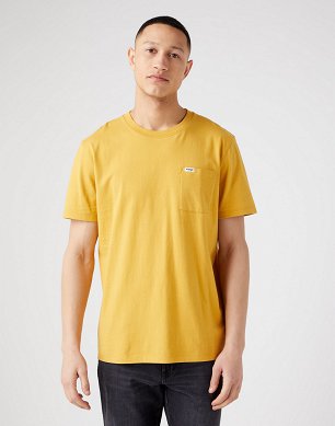 T-shirt Męski Wrangler Pocket Tee Golden Spice W7B8EEX5O