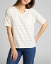 T-shirt Damski Lee Striped Yarn Dye Tee Off White L42OHCMK