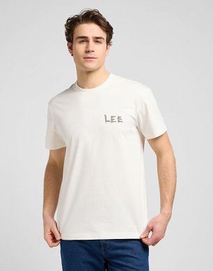 Koszulka Męska Lee Relaxed Graphic Tee Ecru 112370517