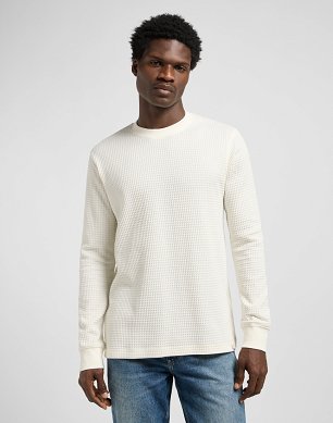 Koszulka Męska Lee Ls Waffle Tee Ecru 112371661