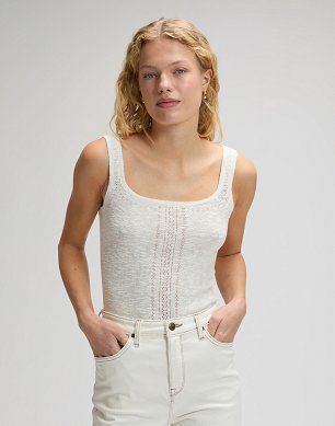Koszulka Damska Lee Knitted Tank Ecru 112379275