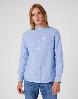 Koszula Męska Wrangler 1 Pocket Shirt Limoges Blue W5C8BMX50