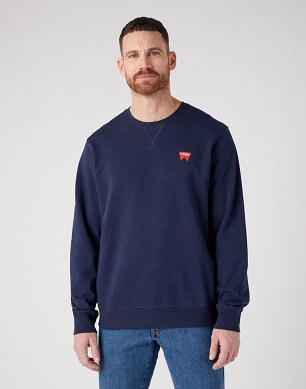 Bluza Męska Wrangler Sign Off Crew Real Navy W661I3XW4