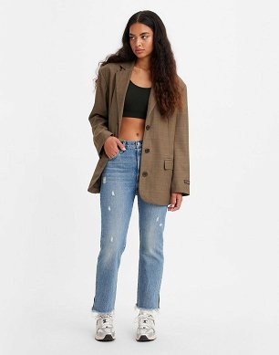 Spodnie Damskie Levi`s® 501® Crop Medium Indigo Destructe 36200-0286