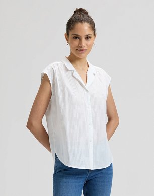 Koszula Damska Lee Cap Sleeve Shirt Bright White 112379153