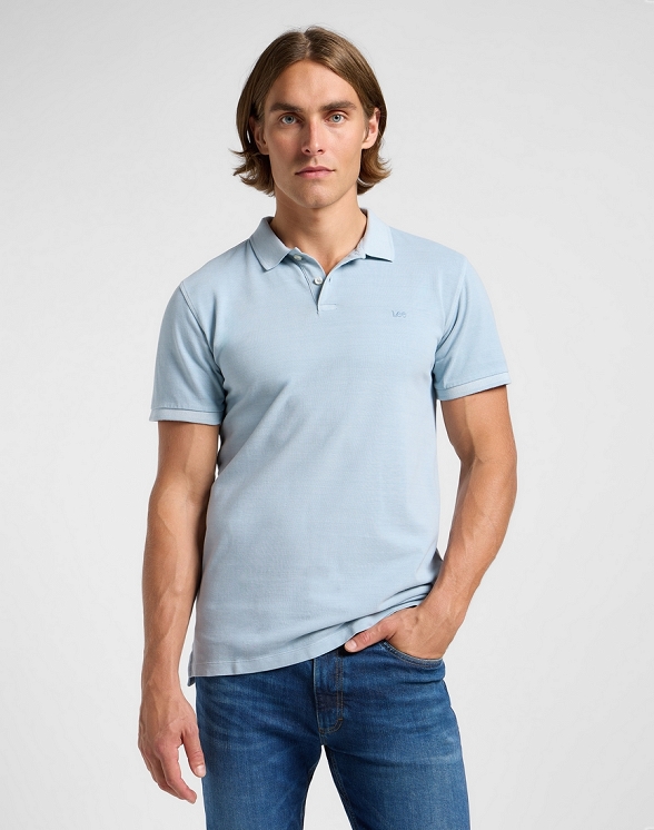Koszulka Męska Lee Garment Dye Polo Concrete Gray 112363859